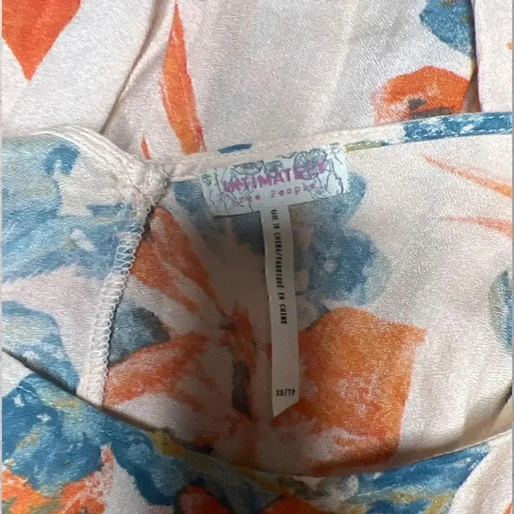 Free People Star Chasing Slip Dress In Hibiscus Combo Peach Green Size XS - Picture 6 of 7